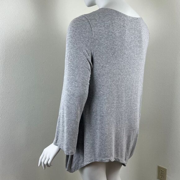 Bryn Walker Womens Size XL Gray Asymmetrical Jersey Knit Pullover Sweatshirt Top - Picture 9 of 11
